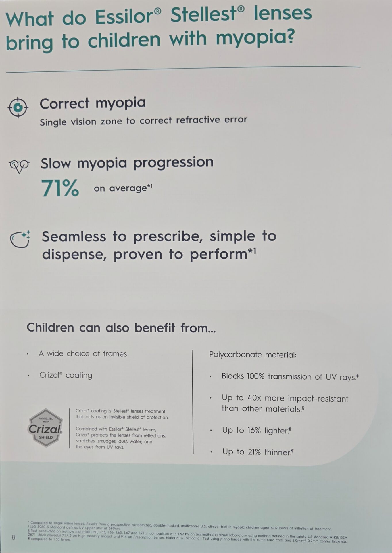 Infographic: Essilor Stellest lenses for myopic children